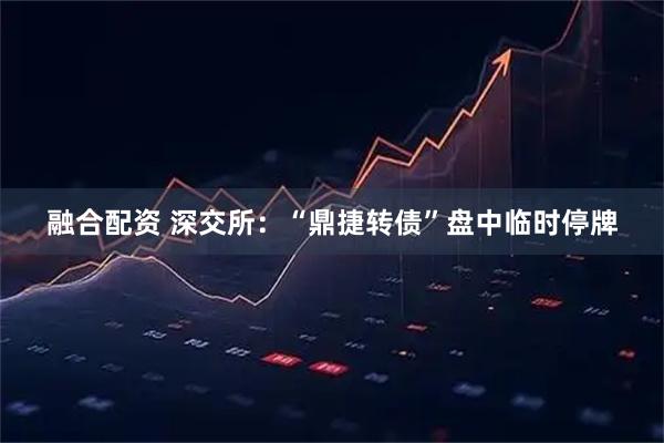 融合配资 深交所：“鼎捷转债”盘中临时停牌