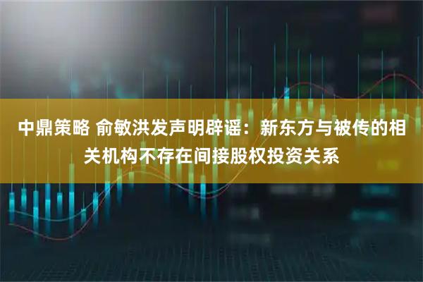 中鼎策略 俞敏洪发声明辟谣：新东方与被传的相关机构不存在间接股权投资关系